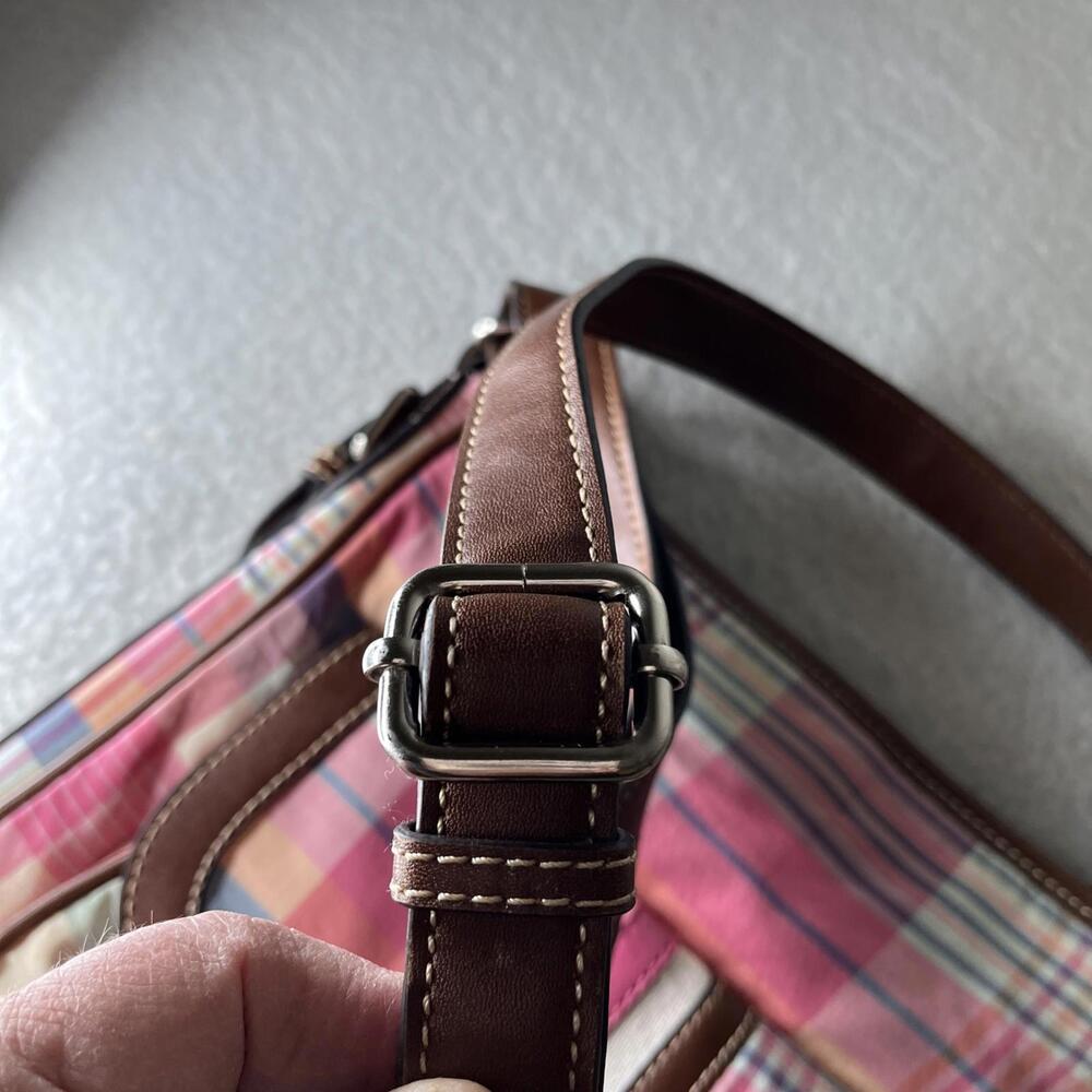 Chaps Pink Plaid Crossbody Purse - Picture 13 of 15